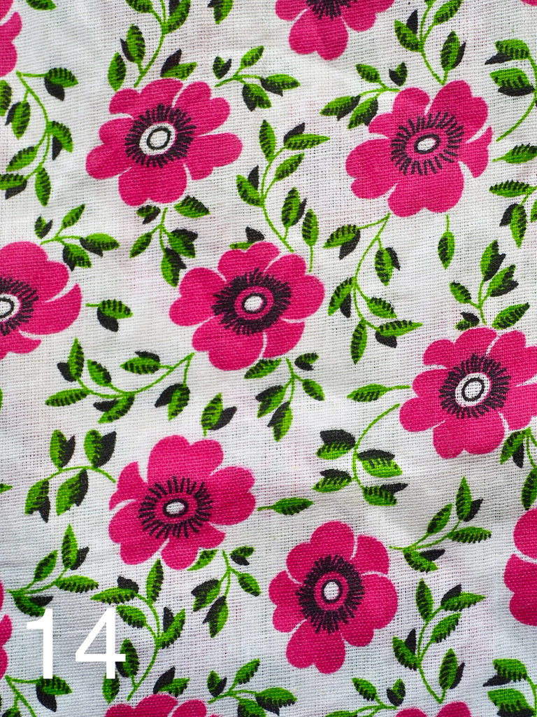sweet pink flowers on white fabric for little koko not-for-profit gift bags